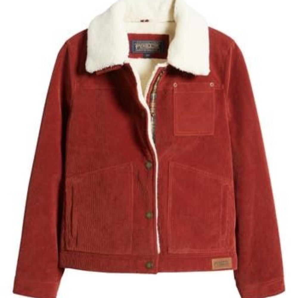 Pendleton Wind River Corduroy Trucker Jacket with Removable Fleece Collar Medium - Picture 2 of 13